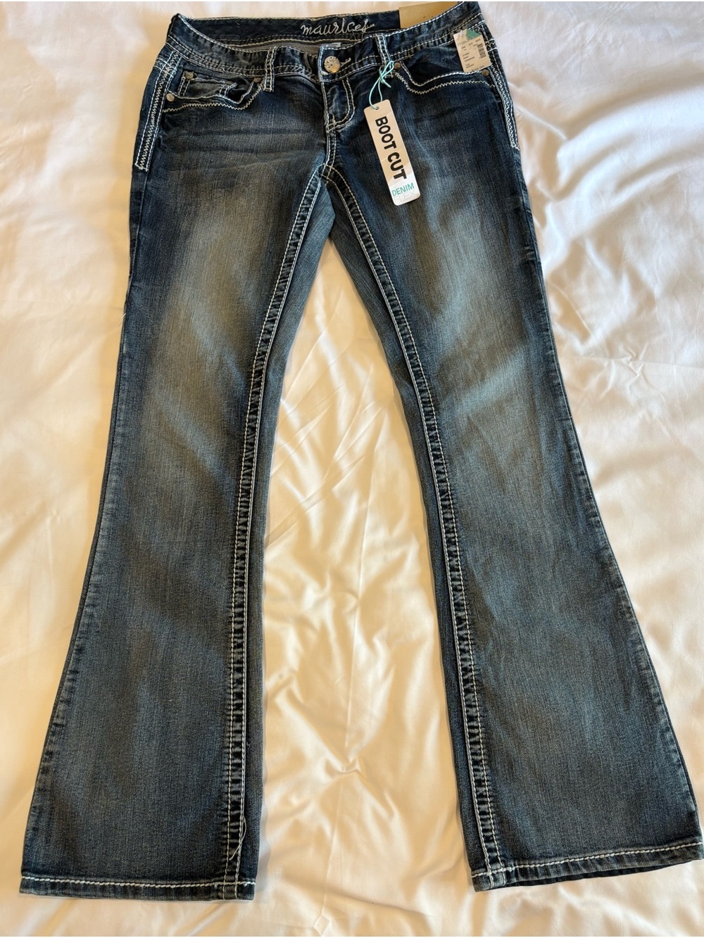 Maurices Dark Blue Bootcut Jeans with Fading